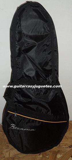 funda de color negro con vivos amarillos para tricordio de Paracho